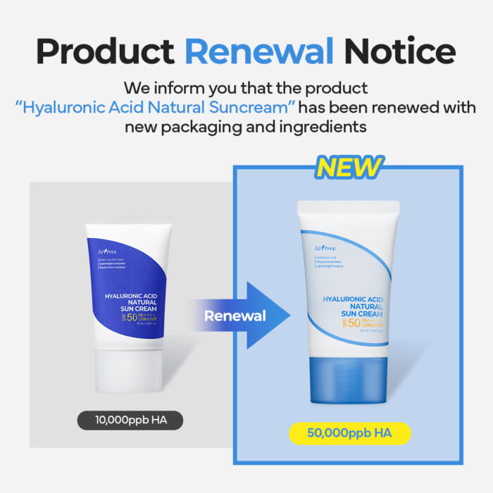 ISNTREE - Hyaluronic Acid Natural Sun Cream - 50ml (SPF50+ PA++++) - Image 2