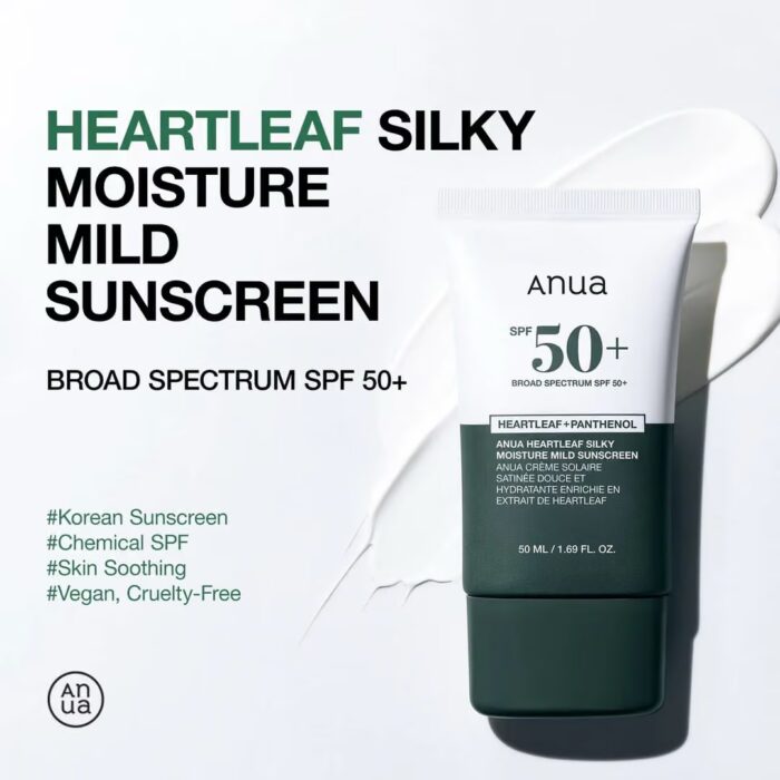 ⁦Anua Heartleaf Silky Moisture Sun Cream - 50 ml⁩ - الصورة ⁦4⁩