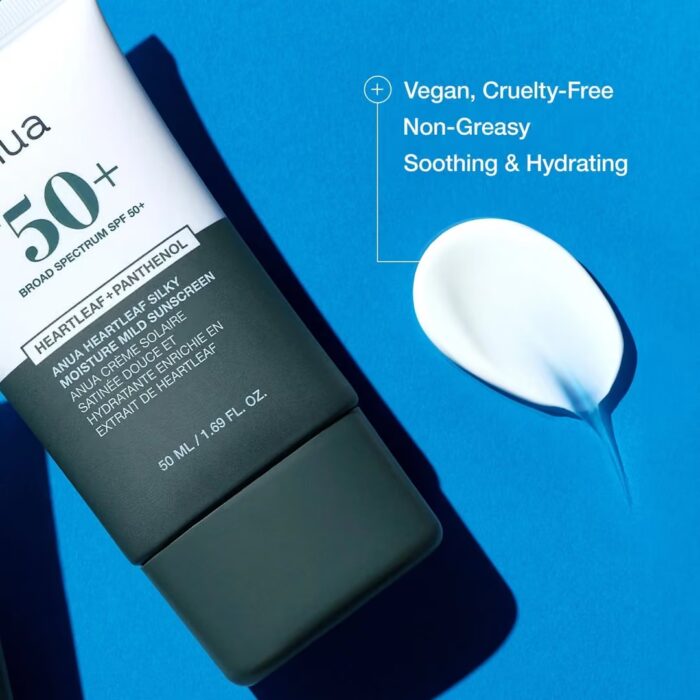 ⁦Anua Heartleaf Silky Moisture Sun Cream - 50 ml⁩ - الصورة ⁦6⁩