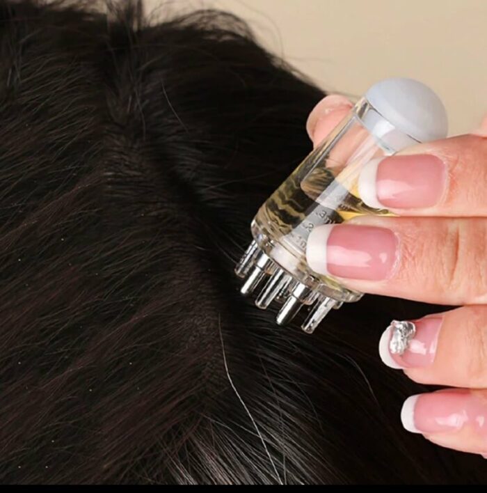 Scalp massage comb liquid oil and shampoo brush with rolling ball - Image 2