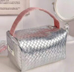 Makeup bag silver color