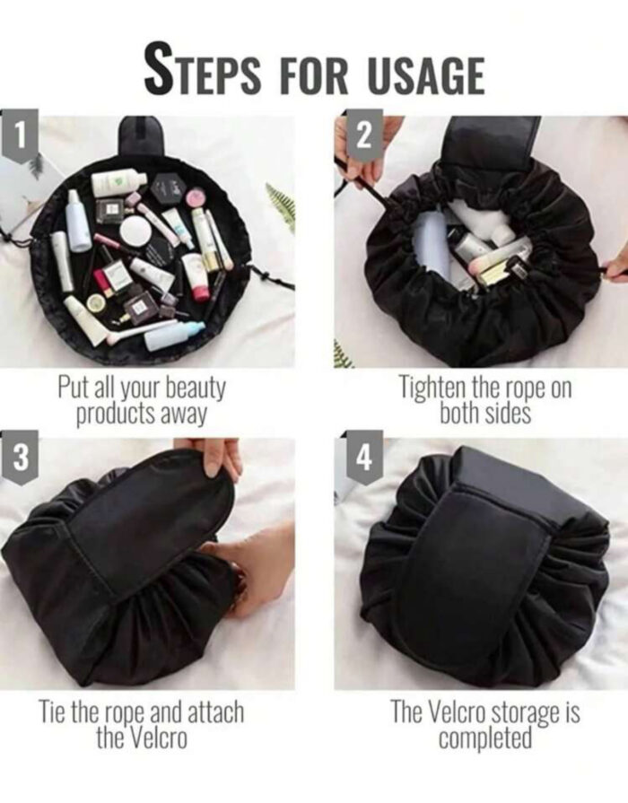 ⁦Waterproof drawstring cosmetic bag⁩ - الصورة ⁦2⁩