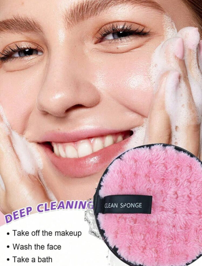 Facial cleansing makeup remover puff 1 pcs - Image 3