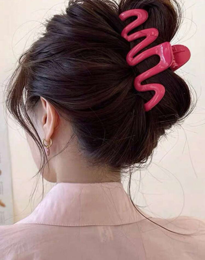⁦Simple Wave Shape High-End Hair Clips 2pcs⁩ - الصورة ⁦2⁩