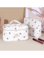 2pcs Cherry Shaped Cotton Makeup Bag Set