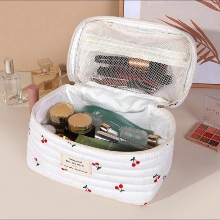 2pcs Cherry Shaped Cotton Makeup Bag Set - Image 3