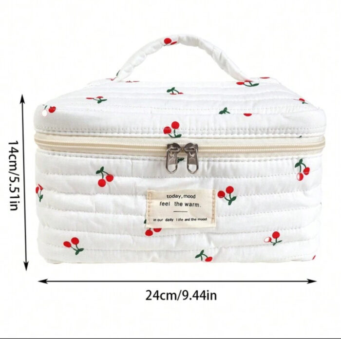 2pcs Cherry Shaped Cotton Makeup Bag Set - Image 4