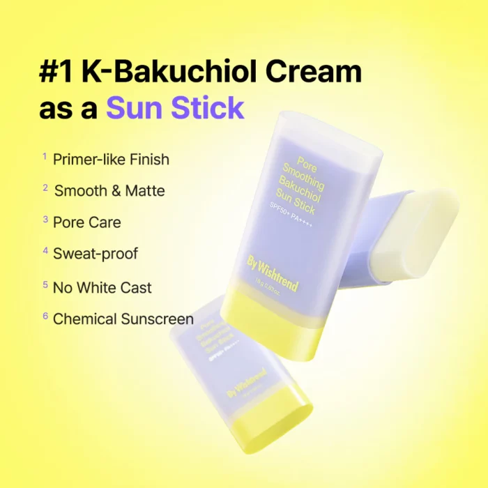 BY WISHTREND Pore Smoothing Bakuchiol Sun Stick 18g - Image 4