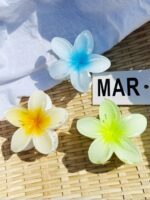 3pcs Lightweight Plastic Gradient Color Flower Shaped Hair Clips