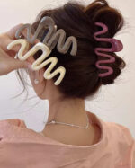 3pcs/Set Simple Solid Color Jelly Plastic Hair Claw Clips