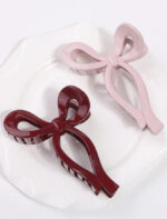 2pcs Women Korean Style Chic Bowknot Design High-End Large Hair Claw Clips Cute - Image 2