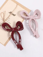 2pcs Women Korean Style Chic Bowknot Design High-End Large Hair Claw Clips Cute - Image 3