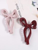2pcs Women Korean Style Chic Bowknot Design High-End Large Hair Claw Clips Cute - Image 4