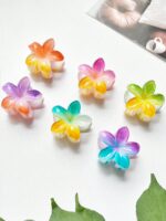 5pcs/Set Fresh And Lovely Five-Petal Flower Hair Claw Clip - Image 3