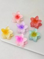 5pcs/Set Fresh And Lovely Five-Petal Flower Hair Claw Clip - Image 4