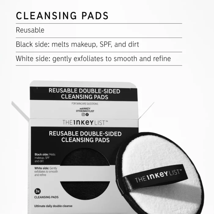 ⁦The INKEY List Reusable Double-sided Cleansing Pads- 3 pads⁩ - الصورة ⁦4⁩