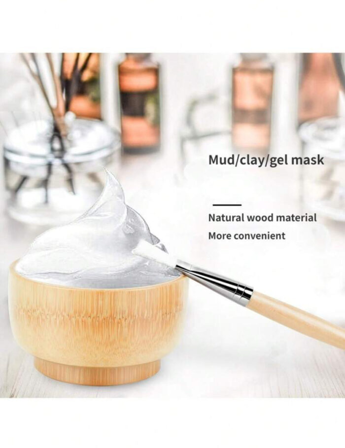 4pcs/Set Bamboo Facial Mask Bowl Set With Spatula - Image 2