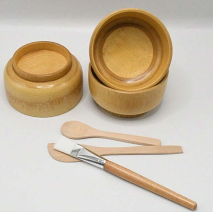 4pcs/Set Bamboo Facial Mask Bowl Set With Spatula - Image 4