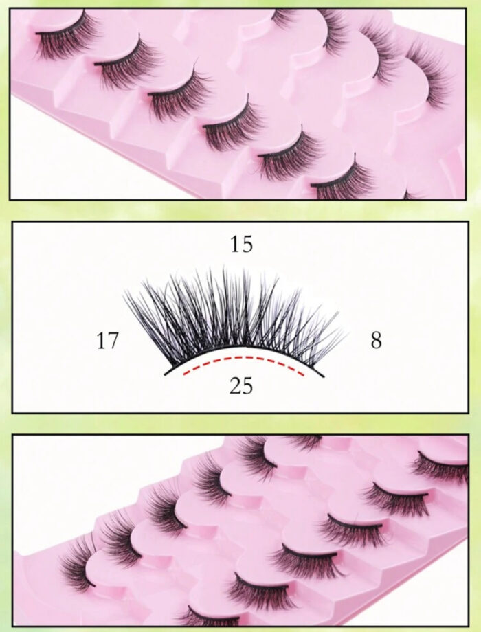 3D false eyelashes set half length 7 pair - Image 2