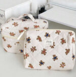 Beige Bear Pattern Large Capacity Multifunctional Cosmetie Bag - Image 2