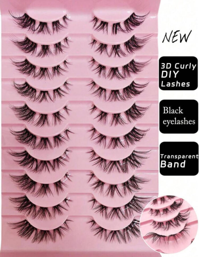 3D natural fluffy lashes - 10 pair - Image 3