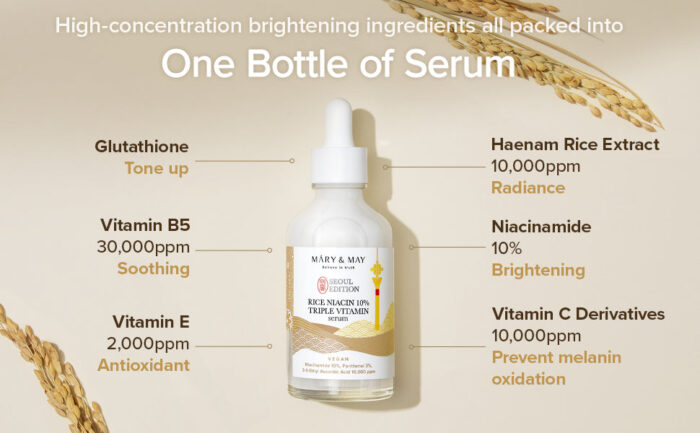Mary&May Rice Niacin 10% Triple Vitamin Serum Seoul Edition 80 ml - Image 6