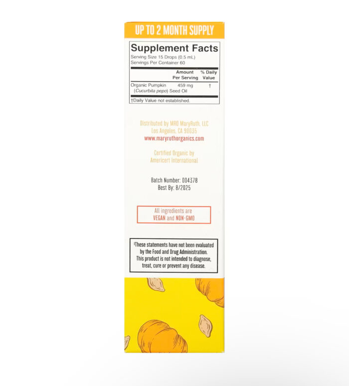 MaryRuth's Organic Pumpkin Seed Oil Liquid Drops Alcohol Free, 459 mg (30 ml) - Image 9