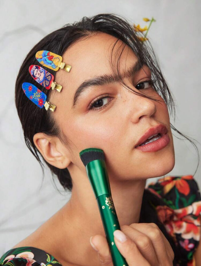 Frida Kahlo 6pcs Flower And Butterfly Print Crease-Free Hair Clips - Image 3