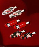 Betty Boop 6pcs Cartoon Character & Letter Design Crease-Free Hair Clips - Image 7