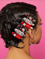 Betty Boop 6pcs Cartoon Character & Letter Design Crease-Free Hair Clips - Image 3