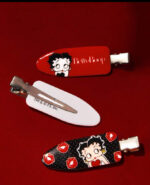 Betty Boop 6pcs Cartoon Character & Letter Design Crease-Free Hair Clips - Image 4