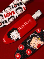 Betty Boop 6pcs Cartoon Character & Letter Design Crease-Free Hair Clips - Image 5