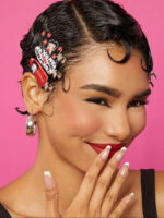 Betty Boop 6pcs Cartoon Character & Letter Design Crease-Free Hair Clips - Image 6