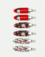 Betty Boop 6pcs Cartoon Character & Letter Design Crease-Free Hair Clips