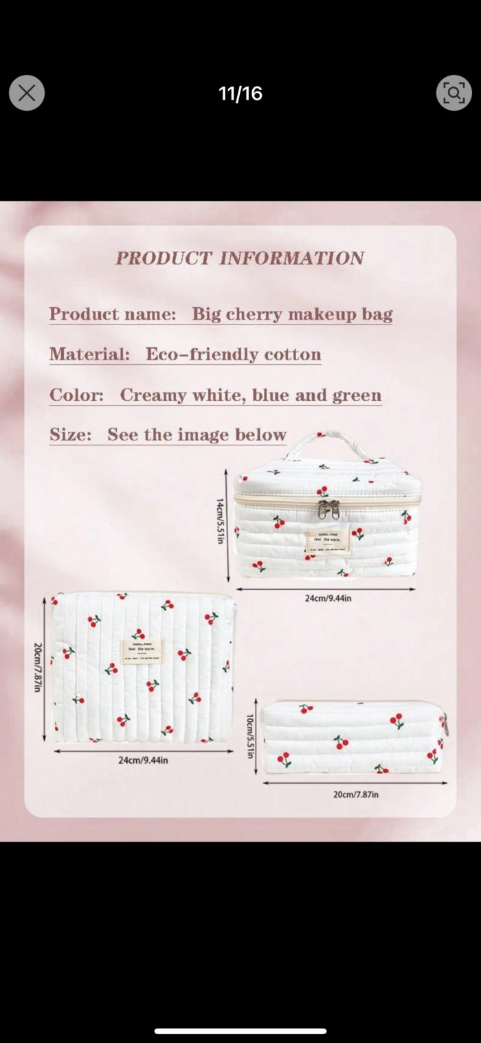 Cherry Makeup Bag - Image 10