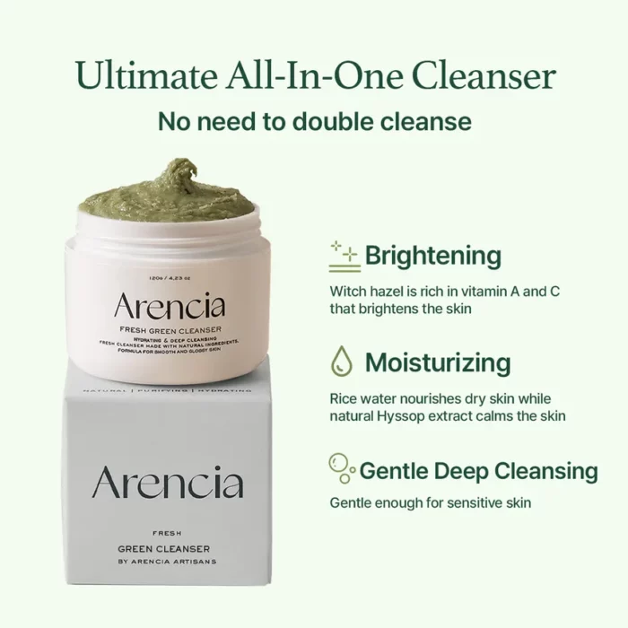Arencia - Fresh Green Rice Mochi Cleanser 120 g - Image 2