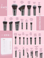 Makeup brush set 25pcs - Pink - Image 5