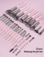 Makeup brush set 25pcs - Pink - Image 4