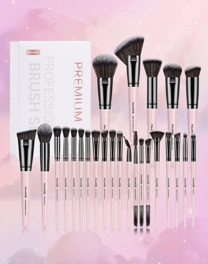 Makeup brush set 25pcs - Pink - Image 2