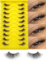Half eye lashes wispy soft false eyelashes 10 pair