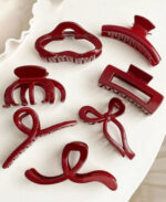 Hair clip wine color 6 pcs