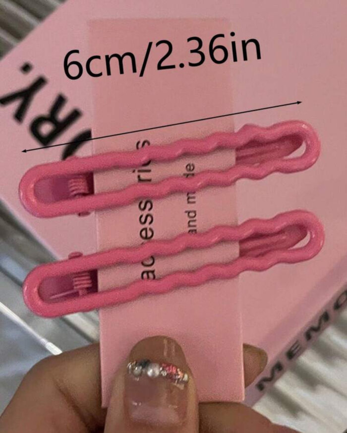 8pcs Ladies Y2K Gold Metal Wave Shaped Hair clip - Image 2