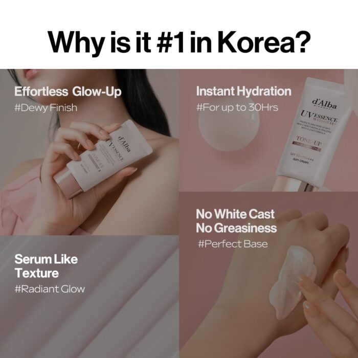 D'Alba UV Essence Waterfull Tone Up Sun Cream - 50ml (SPF50+ PA++++) - Image 6