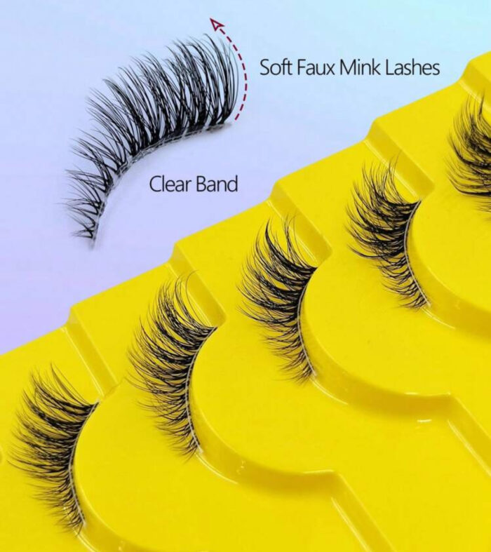 Half eye lashes natural soft cat eye 10 pair - Image 3
