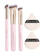 Face brush set 3 pcs + 2 powder puff