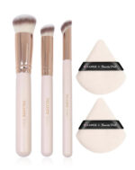 Face brush set 3 pcs + 2 powder puff