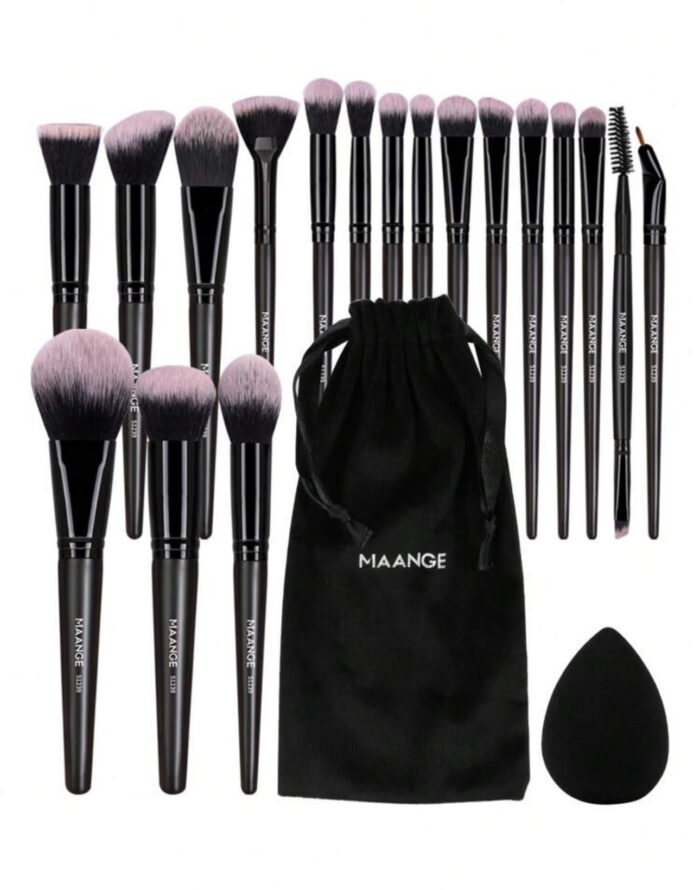 20pcs Professional Makeup Tool Set black - Image 3