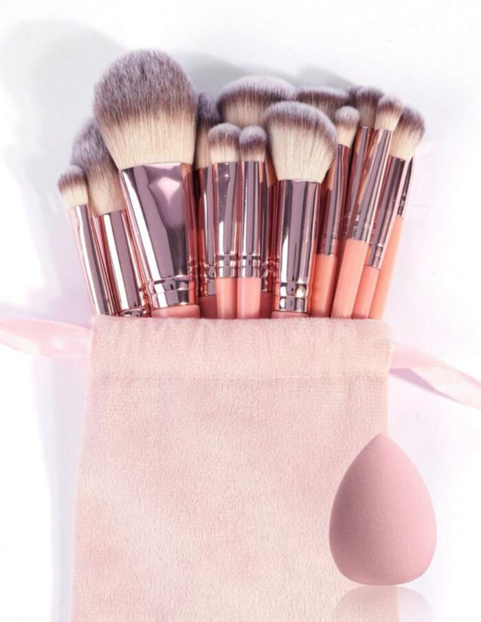 20pcs Professional Makeup Tool Set pink - Image 2
