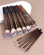 13 makeup brush set brown