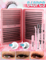 Cluster Eyelash Extension Set 640pcs
